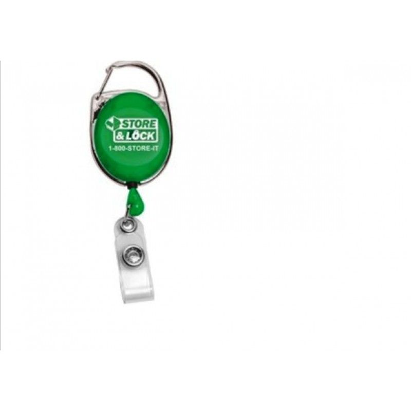 30” Cord 4 Color Process Retractable Carabiner Style Badge Reel