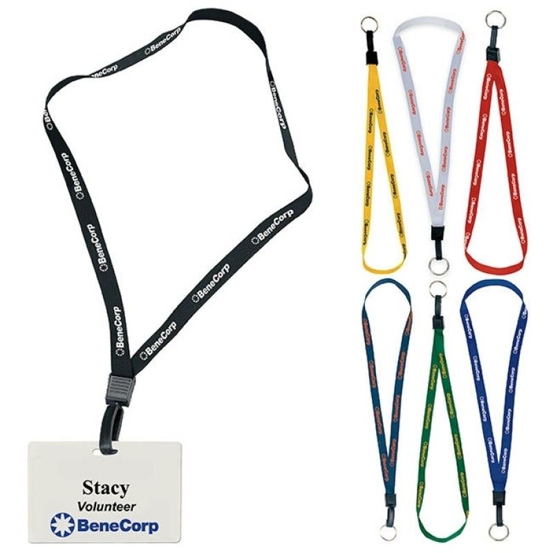 Promotional 1/2" Lanyard W/ Key Ring