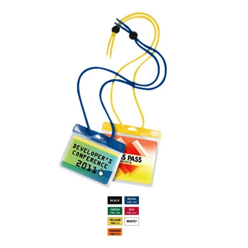 Promotional Large Color-coded Name Tag W/ Cord