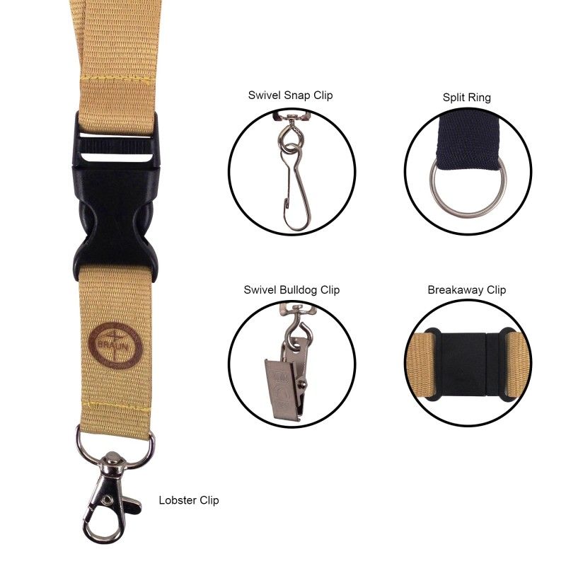 Promotional 3/4" Polyester Lanyard With Lobster Clip And Buckle