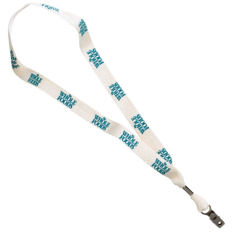 Promotional 3/4" Wide Certified Organic Cotton Lanyard