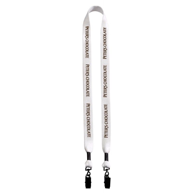 Promotional 3/4" Cotton Double Bulldog Clip Lanyard