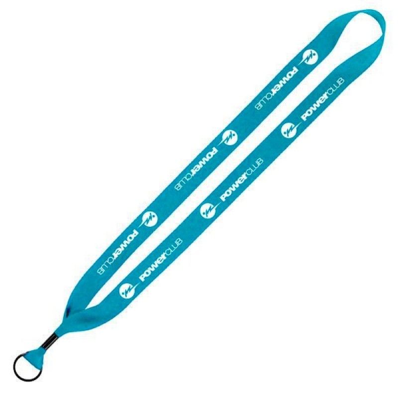 Promotional 3/4" Polyester Lanyard W/ Metal Crimp & Split-ring