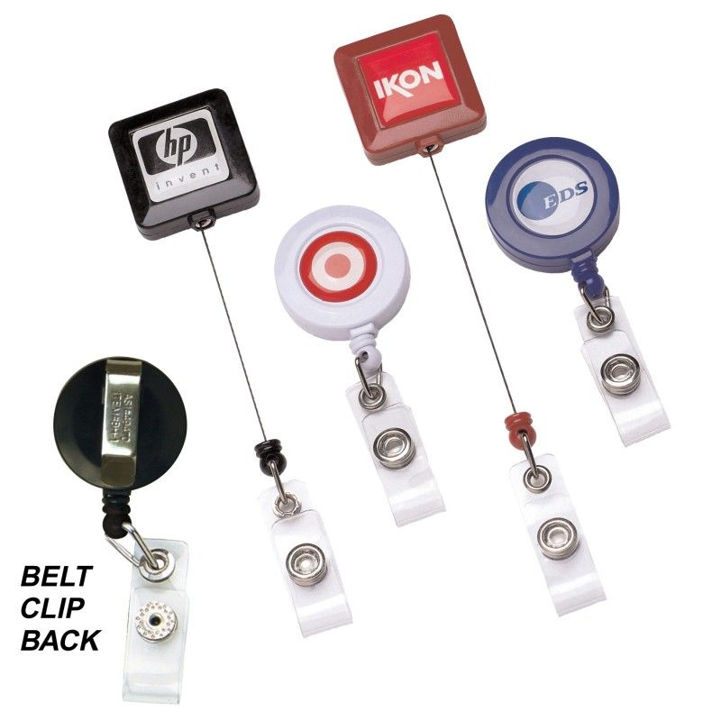 Promotional Good Translucent Square Retractable Badge Reel(Chroma Digital Direct Print)