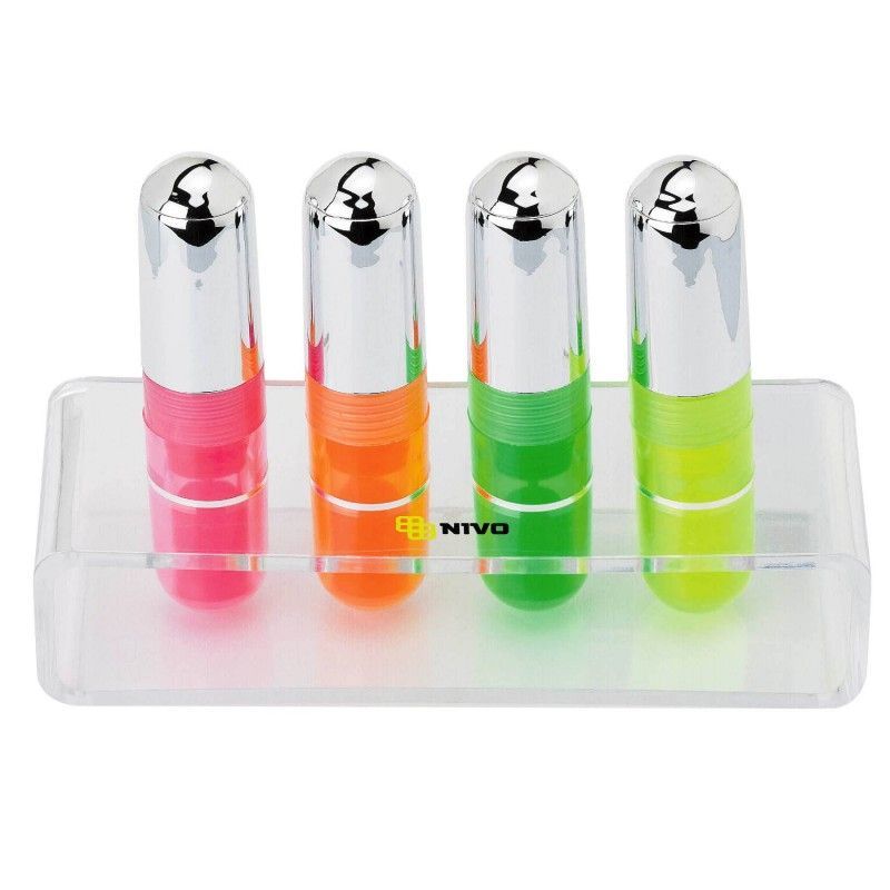 Promotional 4 Piece Highlighter Set In Stand