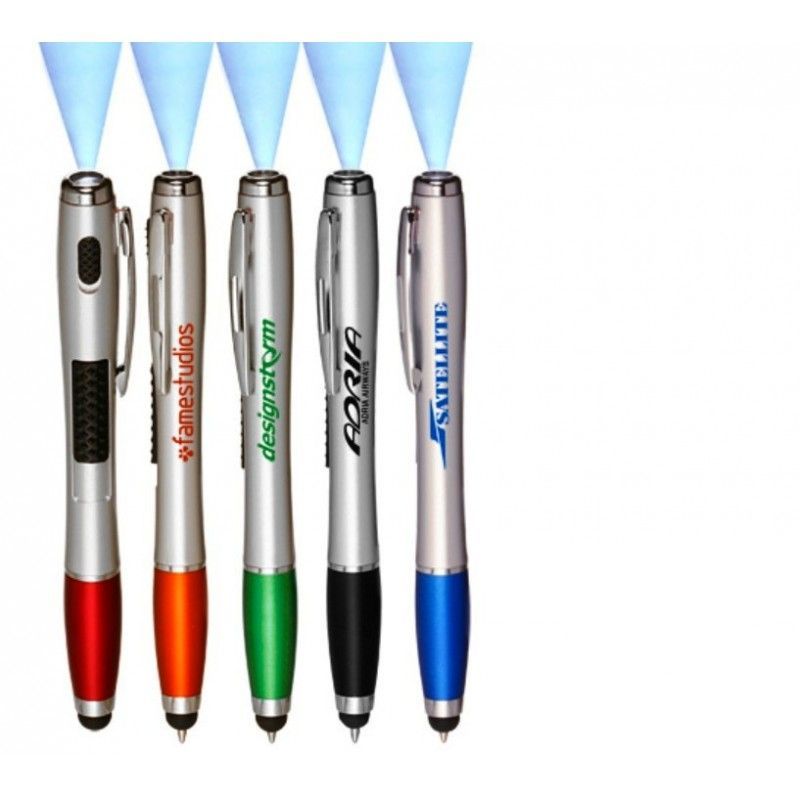 Promotional 3 in 1 Stylus Ballpoint Pen with Led Light