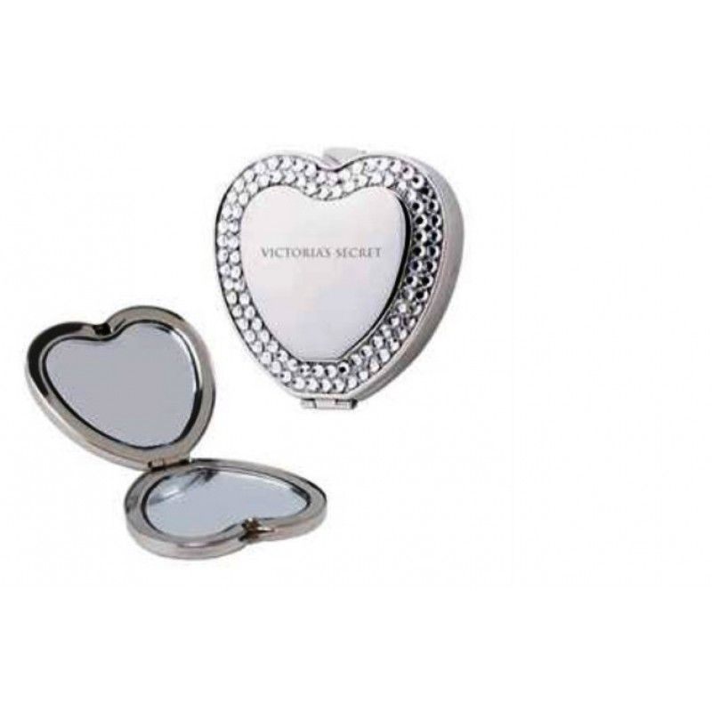 Promotional Heart Shaped Rhinestone Compact Mirror