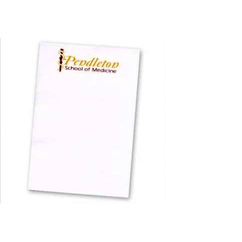 Promotional White 25 Sheet Adhesive Note Pads, 4" x 6"