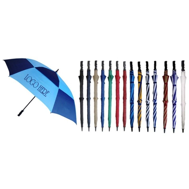 Promotional Auto Open Golf Umbrella W/ Plastic Handle (60" Arc)