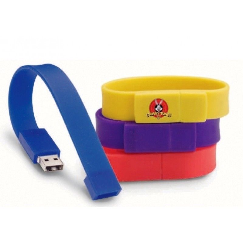 Promotional 4GB Sillicon Flash Drive Wristband W/ Key Chain